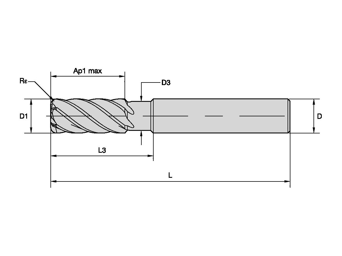 KENNAMETAL UJDE0625J6DQBKCSM15 Harvi III D0.625 AP1.25 Z6 R0.03 N