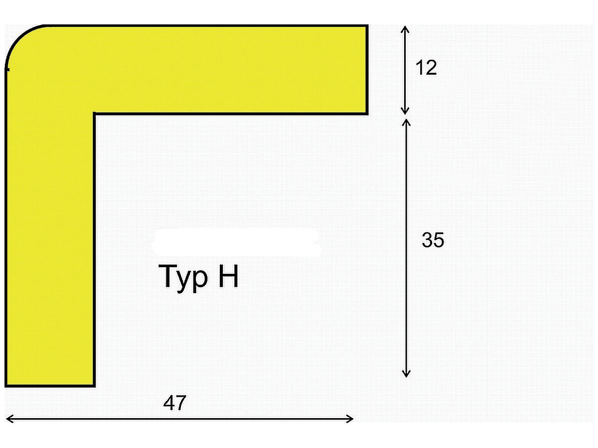 Warn- und Schutzprofil Typ H lfm, gelb/schwarz