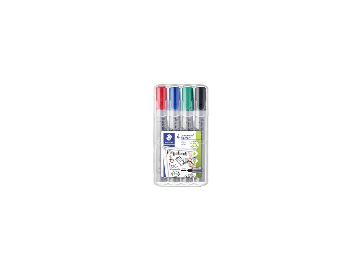 STAEDTLER Flipchartmaker Lumocolor 356 WP4 2mm sortiert 4 St./Pack.