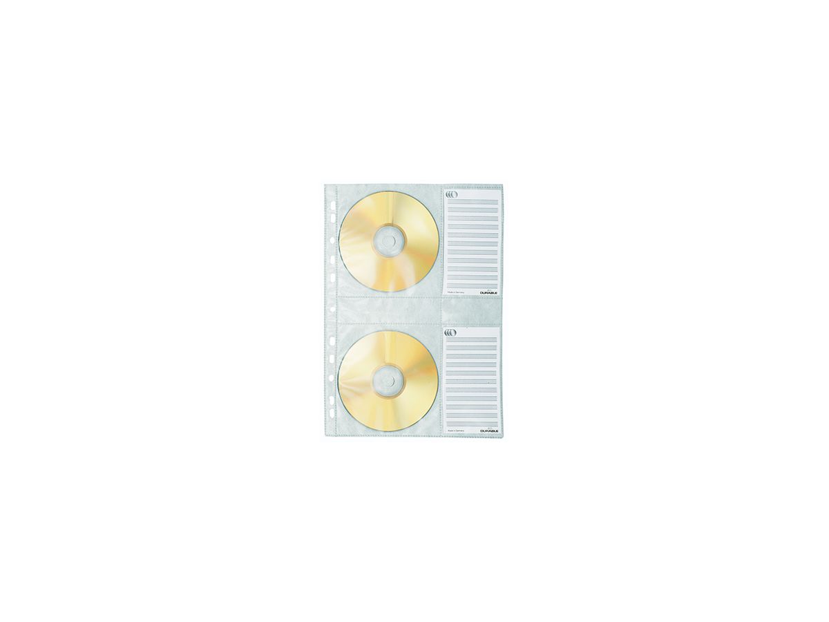 DURABLE CD/DVD Hülle COVER M 522219 PP transparent 5 St./Pack.