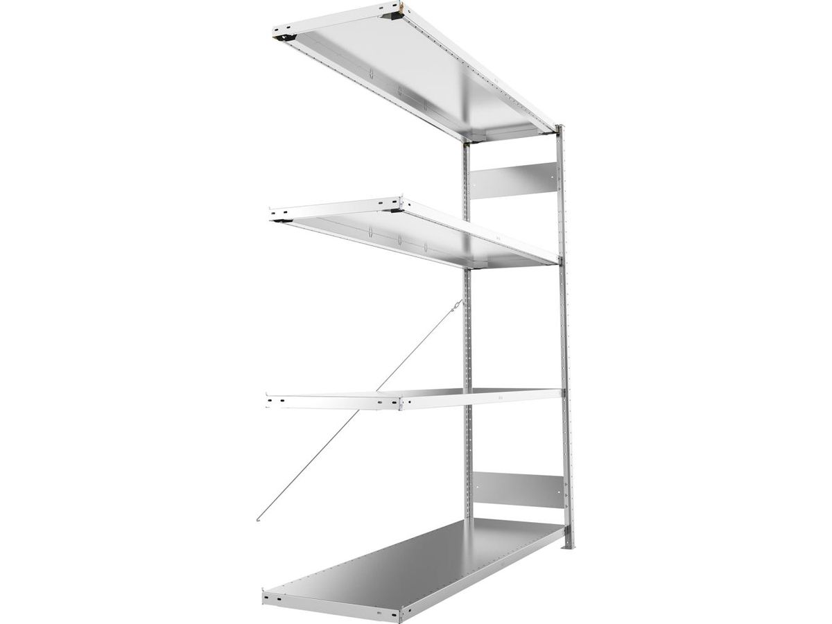 META Steckregal S3 CLIP 200 Fachl. 200kg vzk Anbaufeld 4 Böden B1700Xt500Xh2000mm