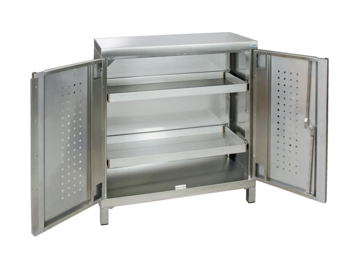 Umweltschrank m. Sockel 1000x900x400 mm gelo.