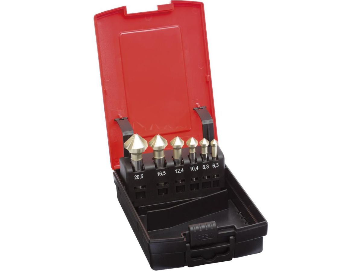 FORMAT GT HSSE Kegelsenker 90G DIN335C Set 6-tlg., 3 Flächenschaft Duo ungleich