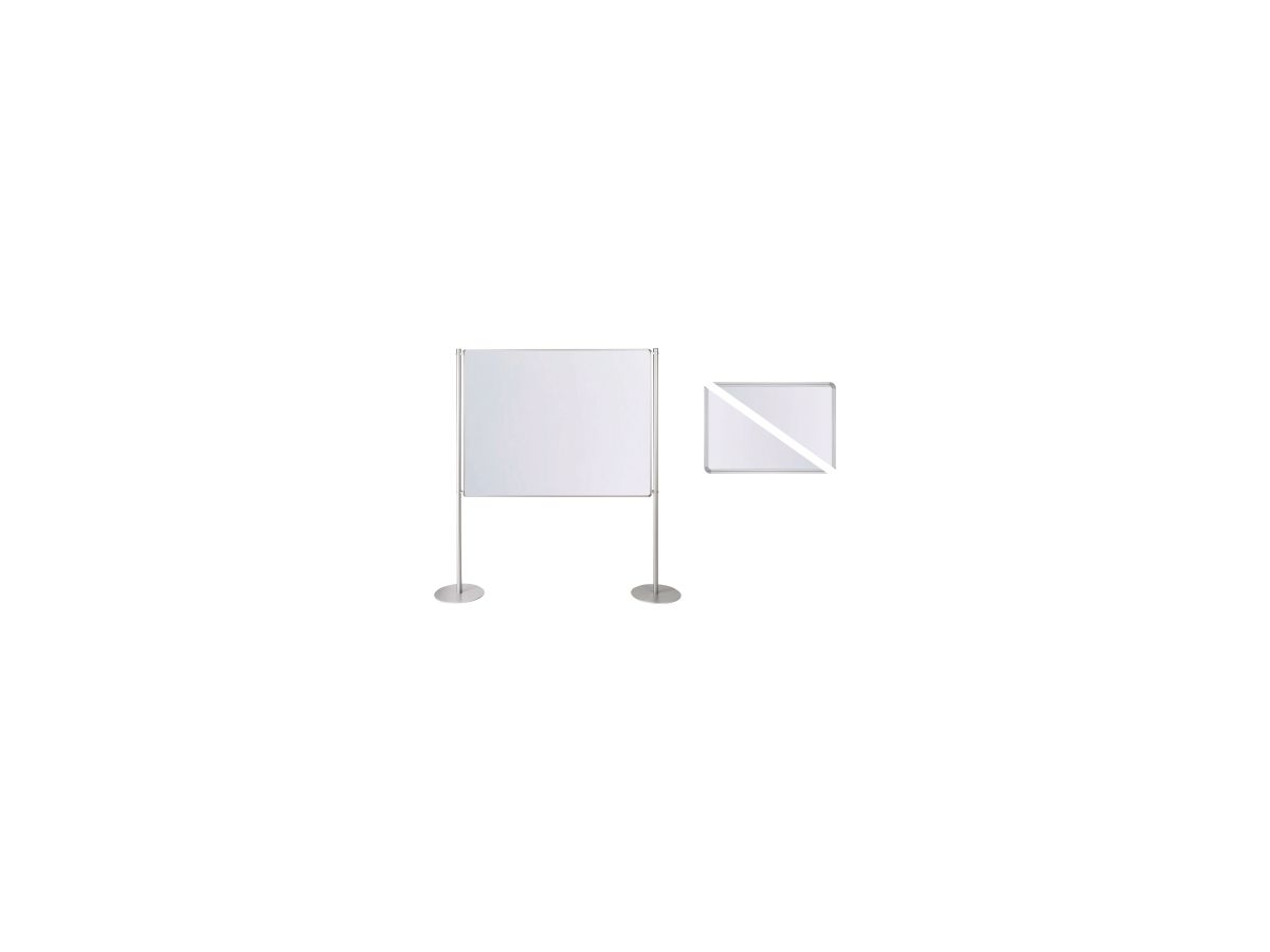 Ultradex Stellwand 749308 200x120cm beids. Whiteboard Tellerfuß weiß