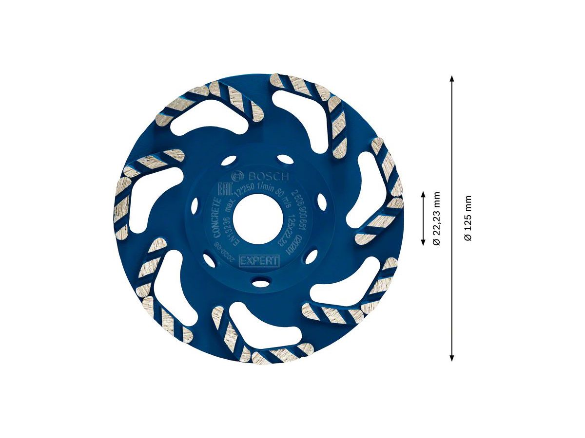 BOSCH Diamanttopfscheibe Expert for Concrete, 125x22,23x4,5 mm
