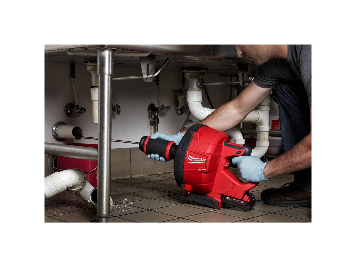 MILWAUKEE Akku-Rohrreiniger Fuel, 10 mm M18FDCPF10-201C, 1x2Ah, Solo, im Eimer