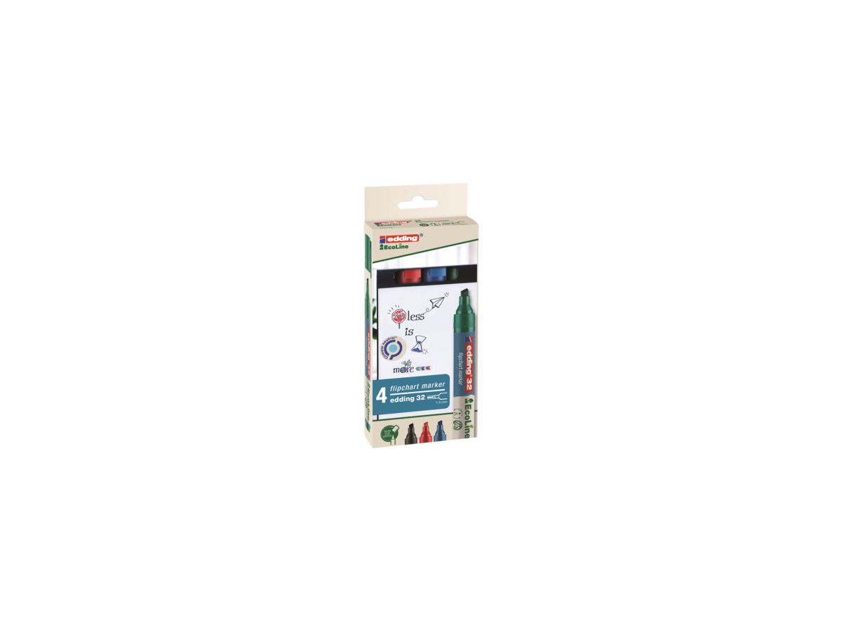 edding Flipchartmarker 32 EcoLine 4-32-4 1,5-3mm sortiert 4 St./Pack.