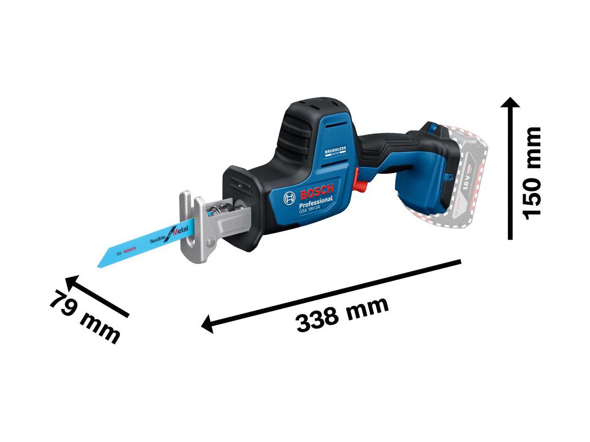 BOSCH Akku-Säbelsäge GSA 18V-24 solo, im Karton