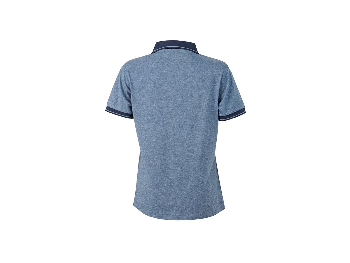 JN Ladies Heather Polo JN705 65%PES/35%BW,blue-melange/navy,Gr. S
