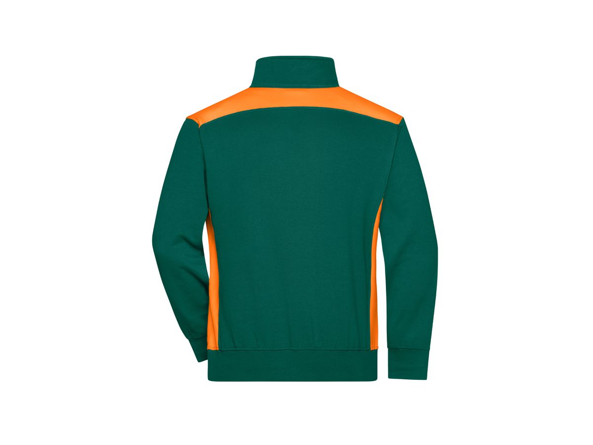 JN Sweatshirt mit Stehkragen JN868 dark-green/orange, Größe S