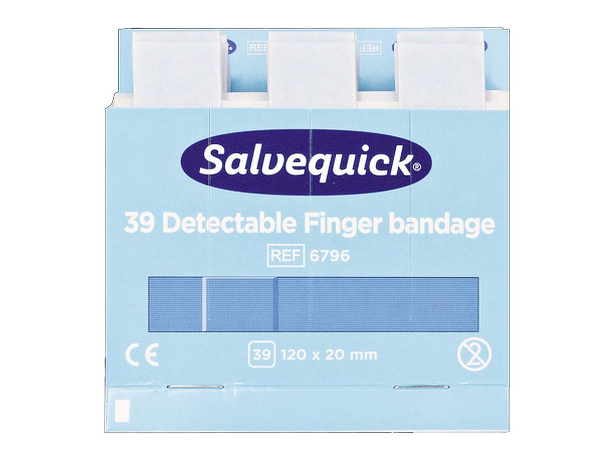 SALVEQUICK Nachfüllpackung 6x30 Pflaster, Finger., detectable