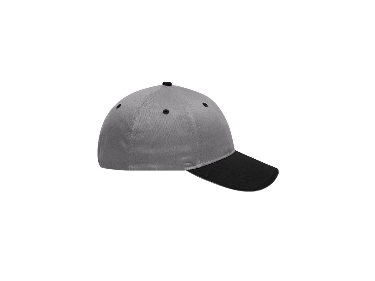 mb 6 Panel Brushed Sandwich Cap MB6212 light-grey./black/light-gr., Gr. one size